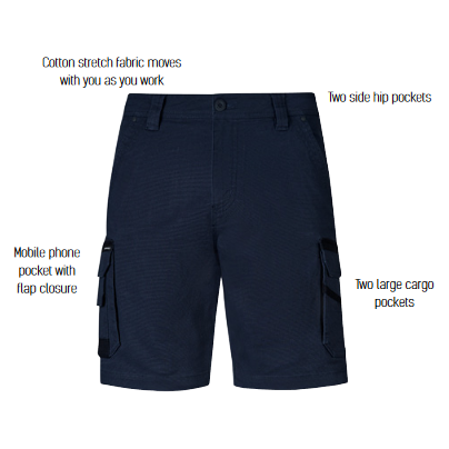 Syzmik Mens Streetworx Heritage Short (ZS822) - Ace Workwear