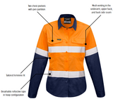 Syzmik Womens Rugged Cooling Taped Hi Vis Spliced Shirt (ZW720)