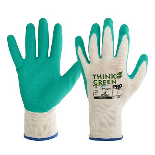 Pro Choice THINK GREEN Latex Grip Recycled Glove (Pack of 12) (TGGL) Synthetic Dipped Gloves ProChoice - Ace Workwear