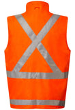 Workcraft NSW Rail Hi Vis Reversible Fleece Reflective Vest With X Pattern Tape (WW9018)