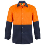 Workcraft Hi Vis Long Sleeve Cotton Drill Food Industry Shirt With Press Studs And Spare Pockets (WS3035)