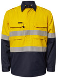 Workcraft Torrent HRC2 Mens Hi Vis Two Tone Close Front Shirt With Gusset Sleeves And FR Reflective Tape (FSV015A)