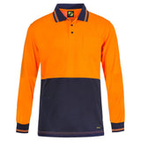 Workcraft Hi Vis Two Tone Lightweight Long Sleeve Micromesh Polo With Pocket (WSP209)