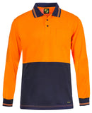 Workcraft Hi Vis Two Tone Lightweight Long Sleeve Micromesh Polo With Pocket (WSP209)
