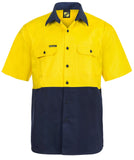Workcraft Hi Vis Two Tone Short Sleeve Cotton Drill Shirt (WS3023)