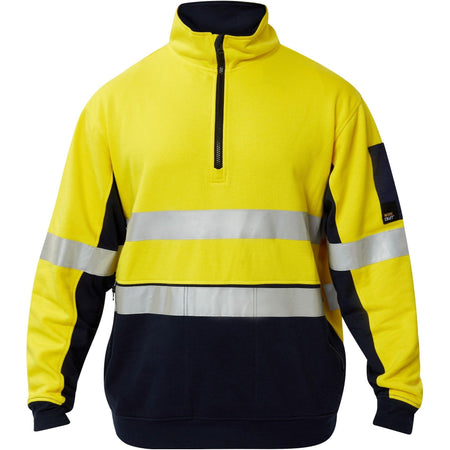 Workcraft Hi Vis Half Zip Cotton Reflective Pullover (WT8018) - Ace Workwear