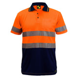 Workcraft Hi Vis Two Tone Short Sleeve Micromesh Polo With Pocket And CSR Reflective Tape (WSP410)