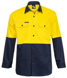 Workcraft Hi Vis Two Tone Long Sleeve Cotton Drill Shirt (WS3022)