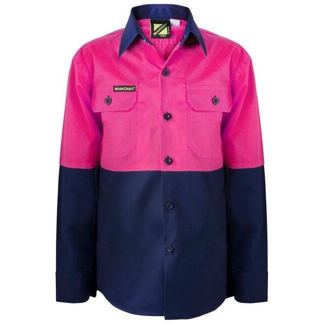 Workcraft Kids Lightweight Long Sleeve Cotton Drill Shirt (WSK128) - Ace Workwear