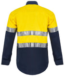 Workcraft Hi Vis Two Tone Long Sleeve Cotton Drill Shirt With CSR Reflective Tape (WS4000)