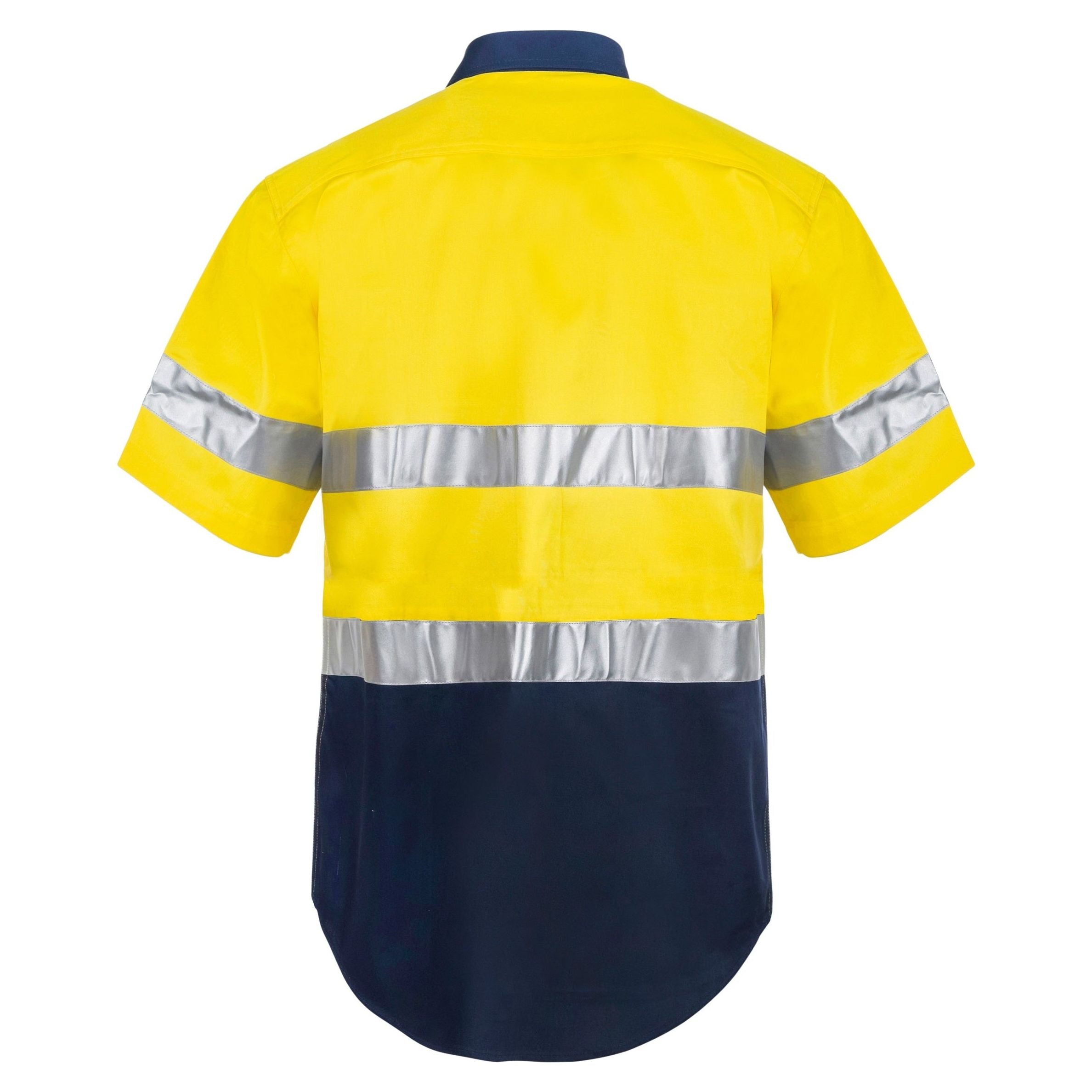 Workcraft Hi Vis Two Tone Short Sleeve Cotton Drill Shirt With CSR Reflection Tape (WS4001) - Ace Workwear