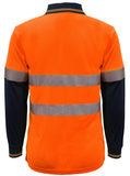 Workcraft Hi Vis Two Tone Lightweight Long Sleeve Micromesh Polo With Pocket And CSR Reflective Tape (WSP409)