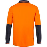 Workcraft Hi Vis Two Tone Long Sleeve Cotton Back Polo With Pocket (WSP402)