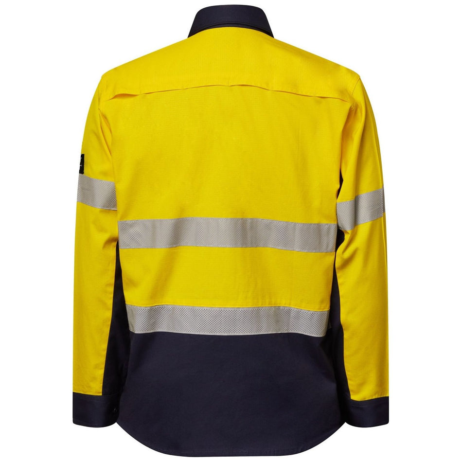 Workcraft Hi Vis Long Sleeve Vented Reflective Rip Stop Shirt (WS6068) - Ace Workwear