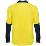 Workcraft Hi Vis Two Tone Long Sleeve Cotton Back Polo With Pocket (WSP402)