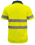 Workcraft Hi Vis Two Tone Short Sleeve Micromesh Polo With Pocket And CSR Reflective Tape (WSP410)