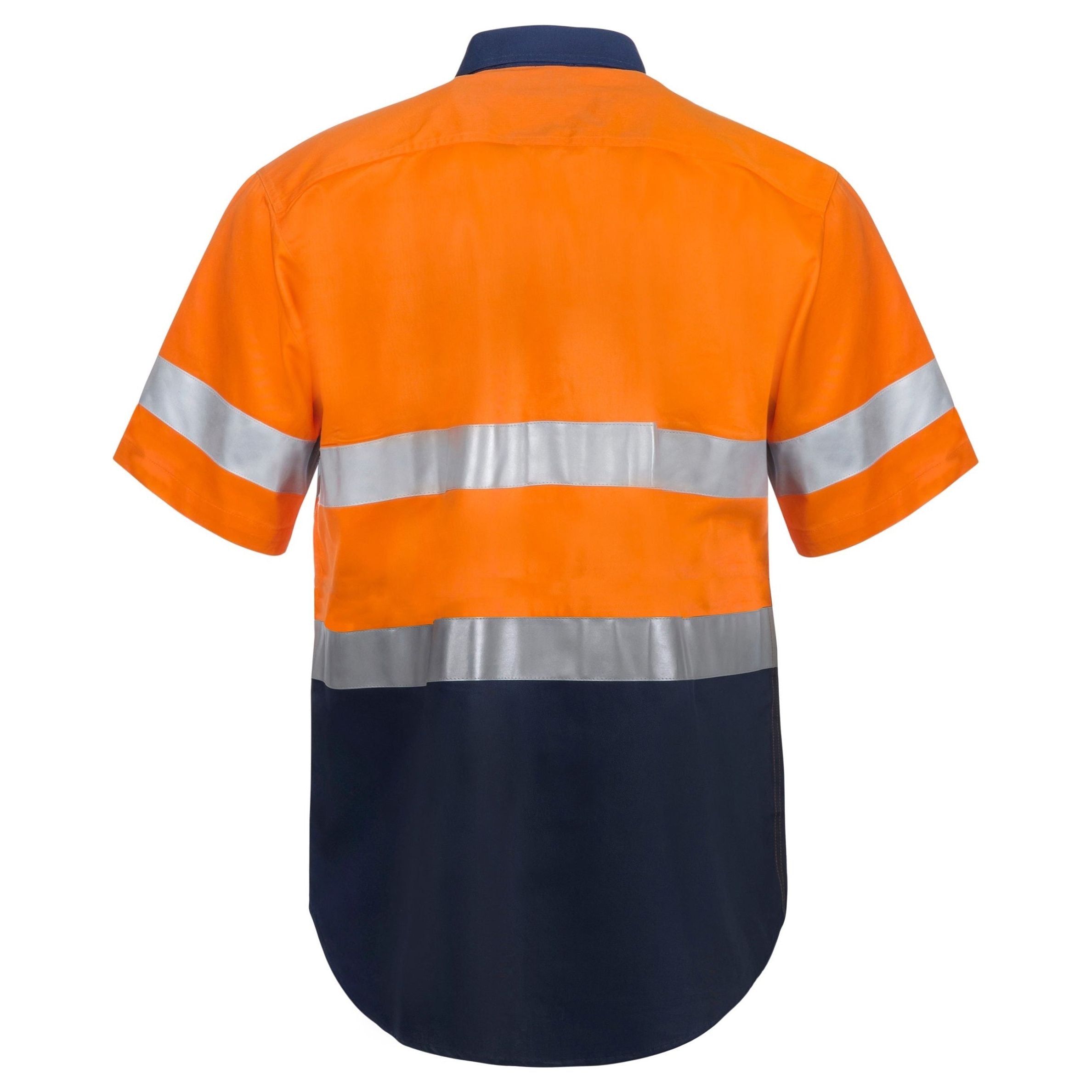 Workcraft Hi Vis Two Tone Short Sleeve Cotton Drill Shirt With CSR Reflection Tape (WS4001) - Ace Workwear