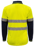 Workcraft Hi Vis Two Tone Lightweight Long Sleeve Micromesh Polo With Pocket And CSR Reflective Tape (WSP409)