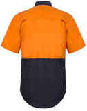 Workcraft Lightweight Hi Vis Two Tone Short Sleeve Vented Cotton Drill Shirt (WS4248)