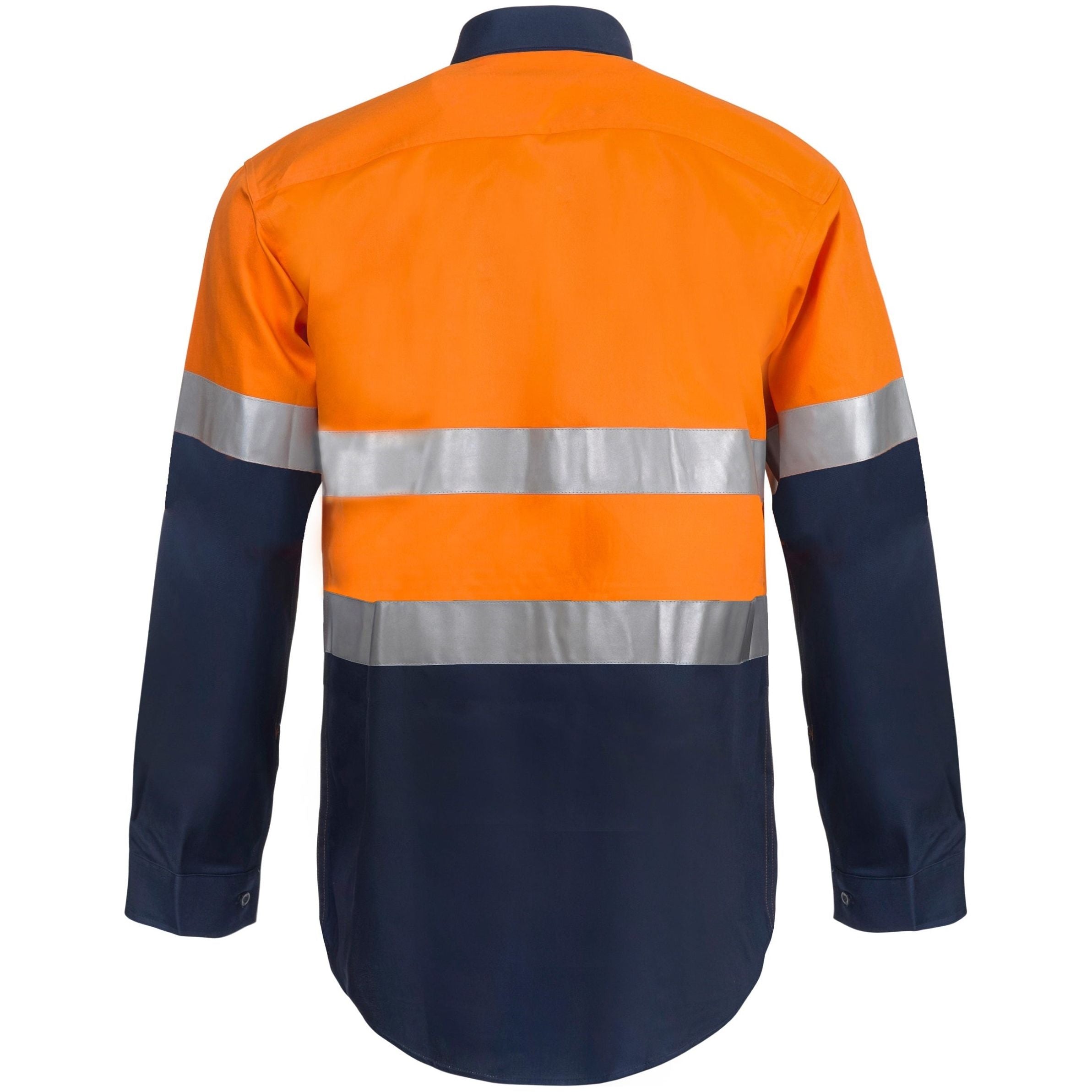 Workcraft Hi Vis Long Sleeve Cotton Drill Industrial Lanudry Reflective Shirt (WS3028) - Ace Workwear