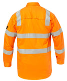 Workcraft Lightweight Hi Vis Vented Cotton Drill Shirt With Semi Guesset And Shoulder Pattern CSR Reflective Tape (WS6011)