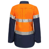 Workcraft Ladies Lightweight Hi Vis Long Sleeve Vented Reflective Cotton Drill Shirt With Tape (WSL501)