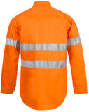 Workcraft Hi Vis Long Sleeve Vented Cotton Drill Shirt With CSR Reflective Tape (WS4002)