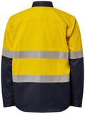 Workcraft Torrent HRC2 Mens Hi Vis Two Tone Open Front Shirt With Gusset Sleeves And FR Reflective Tape (FSV014A)