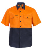 Workcraft Hi Vis Two Tone Short Sleeve Cotton Drill Shirt (WS3023)