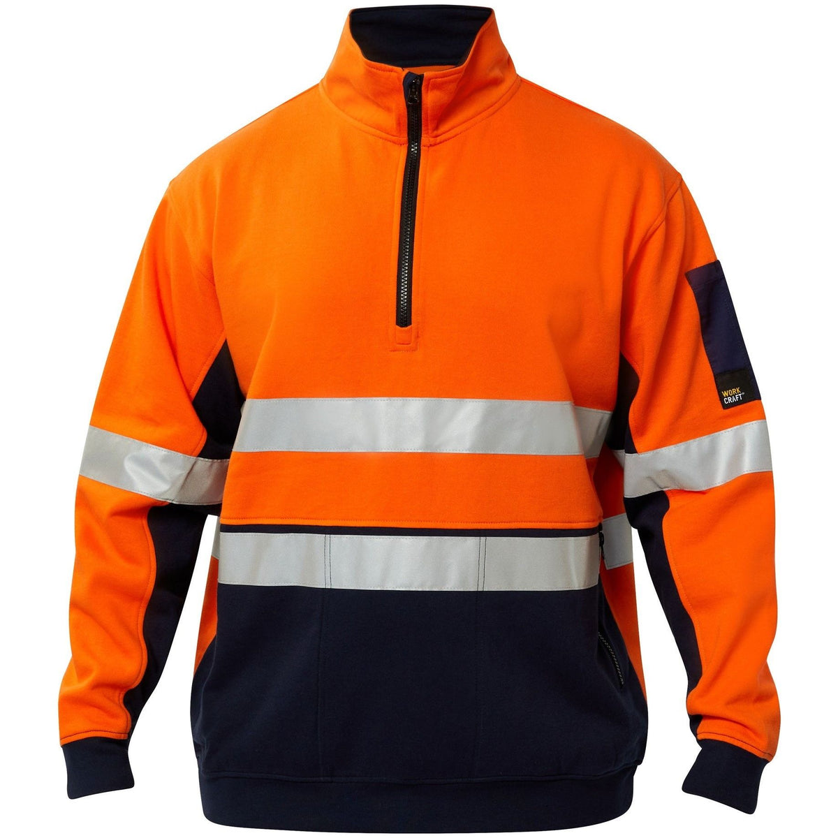 Workcraft Hi Vis Half Zip Cotton Reflective Pullover (WT8018) - Ace Workwear