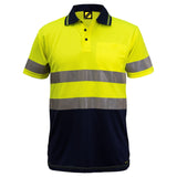 Workcraft Hi Vis Two Tone Short Sleeve Micromesh Polo With Pocket And CSR Reflective Tape (WSP410)