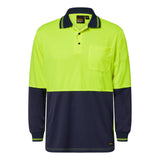 Workcraft Hi Vis Two Tone Long Sleeve Micromesh Polo With Pocket (WSP202)