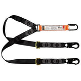 LINQ Elite Double Leg Shock Absorbing 2M Adjustable Lanyard with Hardware KD & SN X2 (WLA2KDSN) Double Adjustable Lanyard, signprice LINQ - Ace Workwear