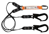 LINQ Elite Double Leg Shock Absorbing Webbing Lanyard with Hardware KD & ST X2 (WLO2KDST) Double Webbing Lanyard, signprice LINQ - Ace Workwear