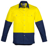 Mens Hi Vis Spliced Industrial Shirt (ZW122) - Ace Workwear (1285703008300)