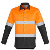 Syzmik Mens Hi Vis Spliced Industrial Shirt - Hoop Taped (ZW123) - Ace Workwear (4406555967622)