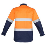 Syzmik Mens Hi Vis Closed Front L/S Shirt - Hoop Taped (ZW550)