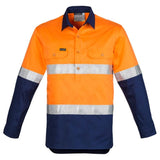 Syzmik Mens Hi Vis Closed Front L/S Shirt - Hoop Taped (ZW550)