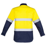 Syzmik Mens Hi Vis Closed Front L/S Shirt - Hoop Taped (ZW550)