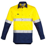 Syzmik Mens Hi Vis Closed Front L/S Shirt - Hoop Taped (ZW550)