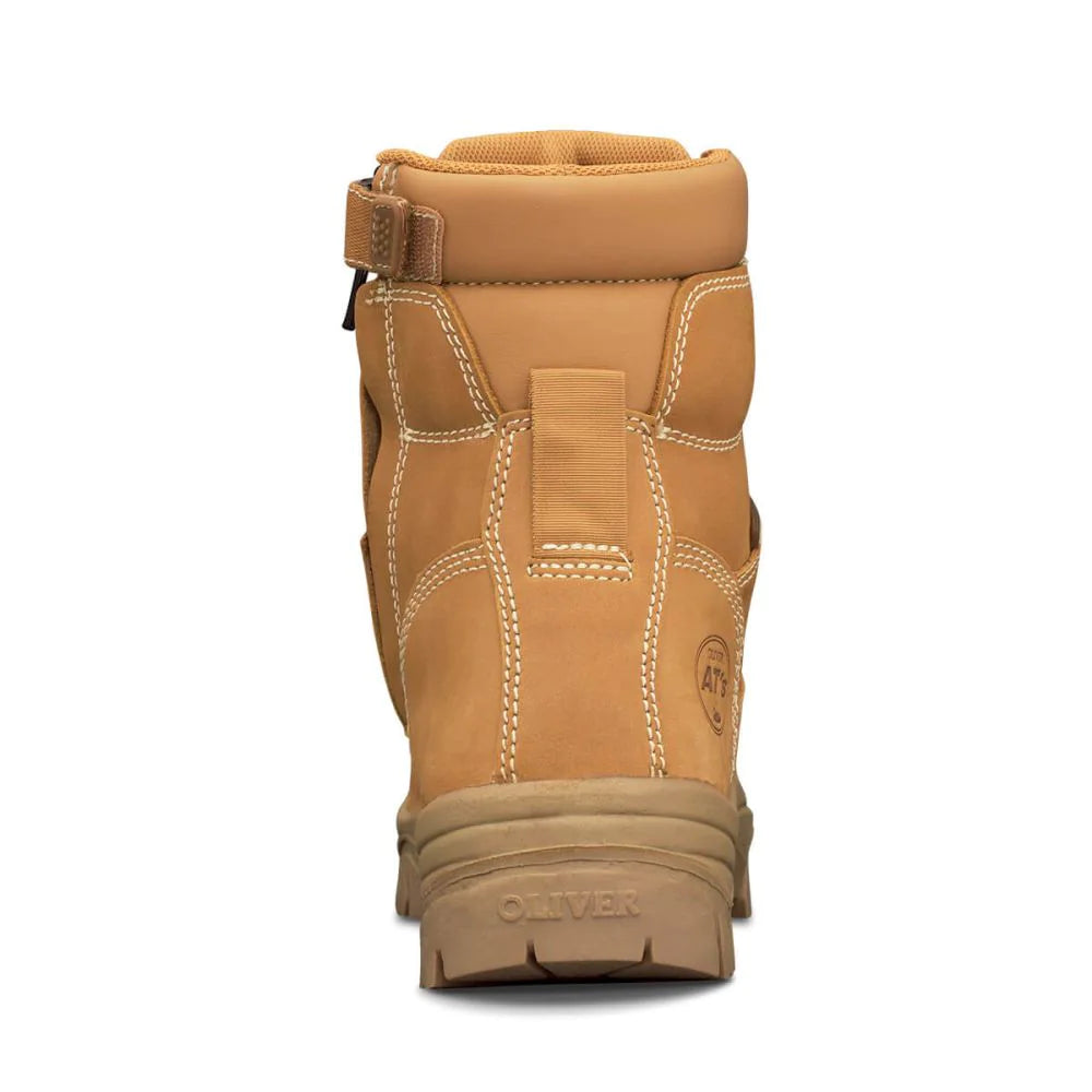Oliver 150mm Wheat Zip Sided Lace Up Steel Cap Safety Boot With Scuff Cap (45-632Z) (Pre Order) - Ace Workwear