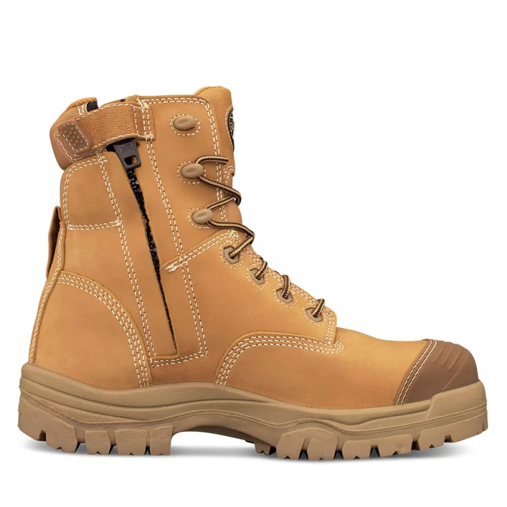 Oliver 150mm Wheat Zip Sided Lace Up Steel Cap Safety Boot With Scuff Cap (45-632Z) (Pre Order) - Ace Workwear