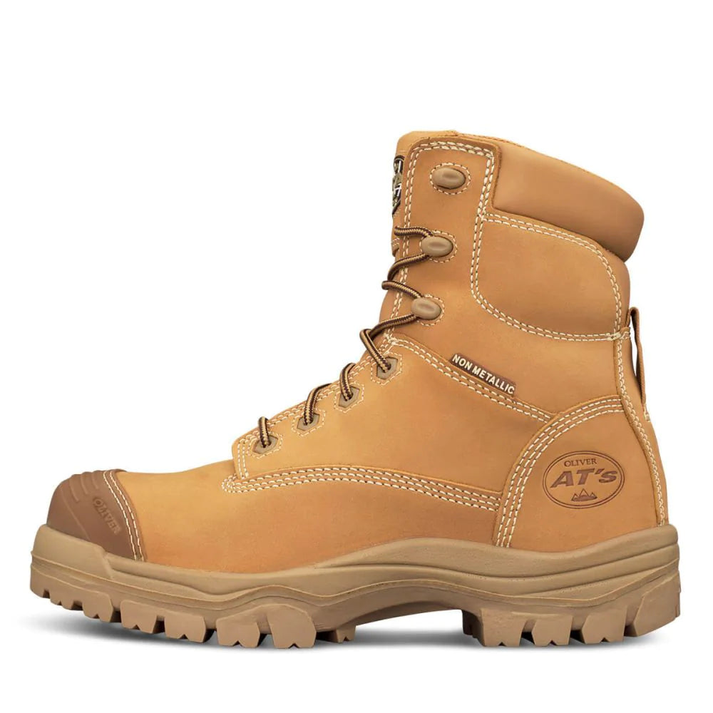 Oliver 150mm Wheat Zip Sided Lace Up Steel Cap Safety Boot With Scuff Cap (45-632Z) (Pre Order) - Ace Workwear