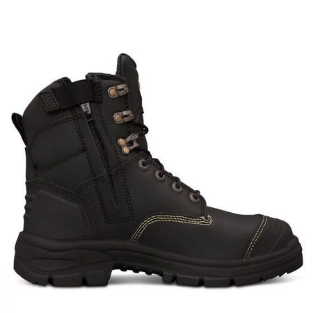 Oliver 150mm Black Zip Sided Lace Up Steel Cap Safety Boot With Scuff Cap (55-345Z) (Pre Order) - Ace Workwear