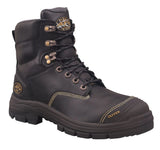 Oliver 150mm Black Zip Sided Lace Up Steel Cap Safety Boot With Scuff Cap (55-345Z) (Pre Order)