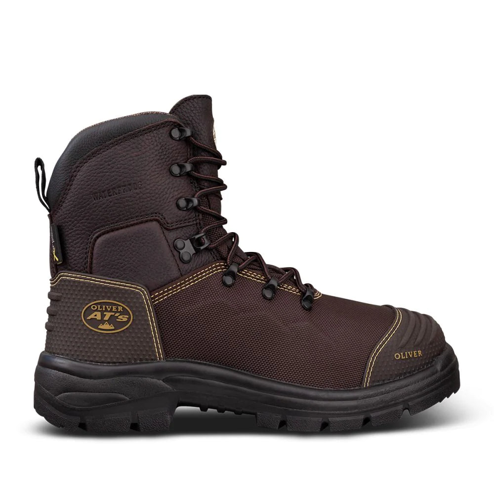 Oliver 150mm Brown Lace Up Steel Cap Safety Boot With Scuff Cap (65-490) (Pre Order) - Ace Workwear