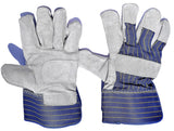 Blue Candy Stripe Leather Gloves - Pack (12 Pairs) Leather Gloves Ace Workwear - Ace Workwear