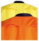 Hi Vis Cotton Twill Shirt with Reflective Tape Short Sleeve (C92) Hi Vis Shirts With Tape Blue Whale - Ace Workwear