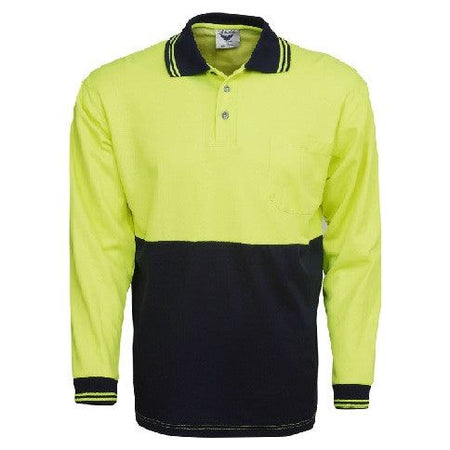 Hi Vis Cotton Back Polo Long Sleeve (P84) Hi Vis Plain Polo Blue Whale - Ace Workwear