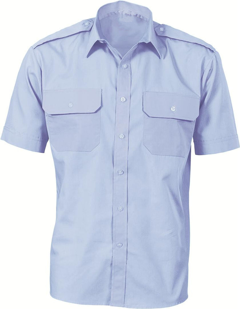 DNC Epaulette Polyester & Cotton Work Shirt Short Sleeve (3213) Industrial Shirts DNC Workwear - Ace Workwear